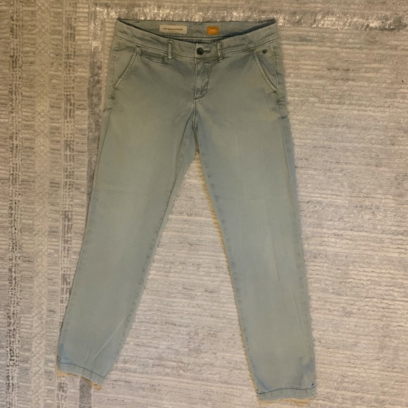 Pilcro and the Letterpress Pants - Anthropologie Pilcro Hyphen Jeans Women's Sz 27 Mint/Light Green